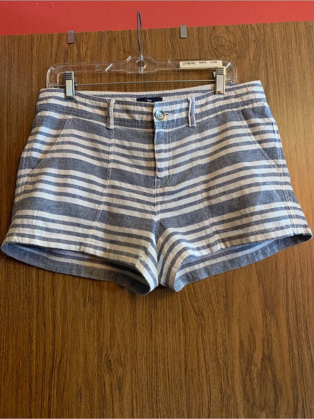 GAP Factory Blue & White Striped Jean Shorts